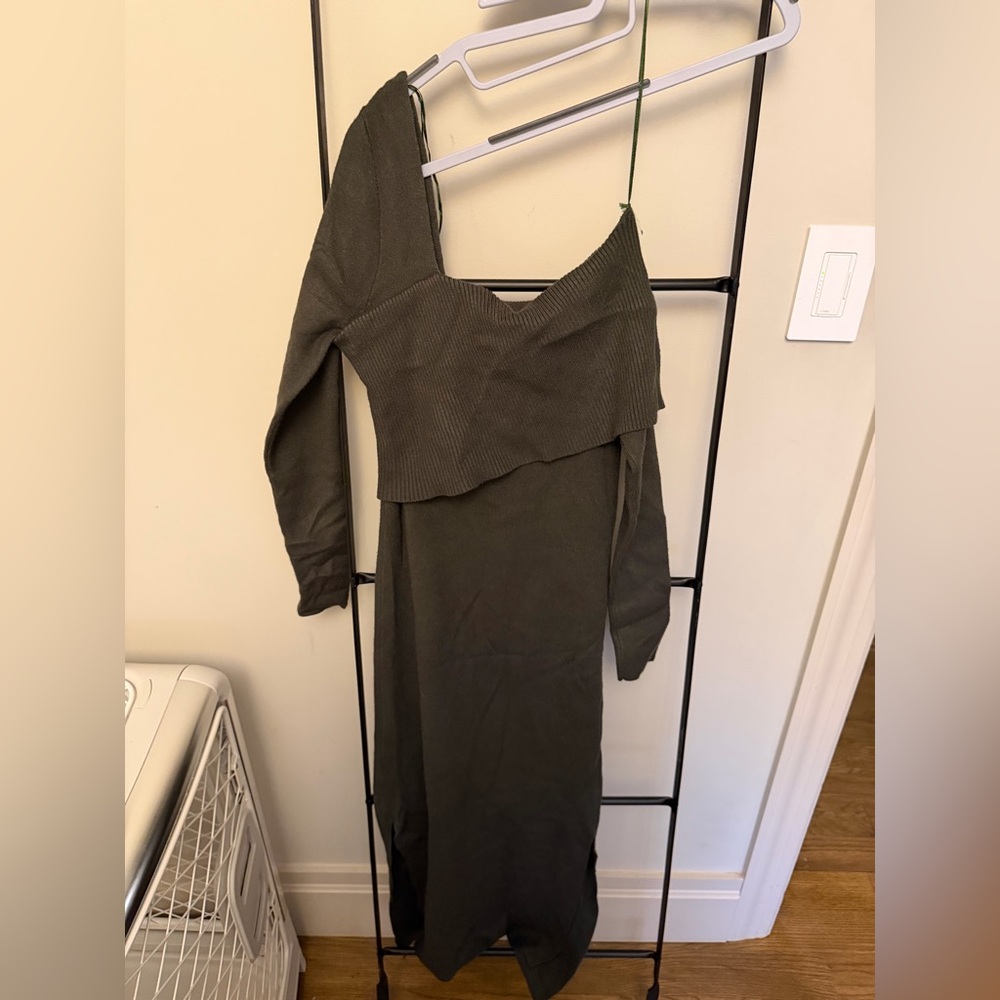 Line & Dot Green Sweater Dress